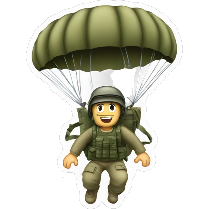 Army guy parachuting from c130 emoji