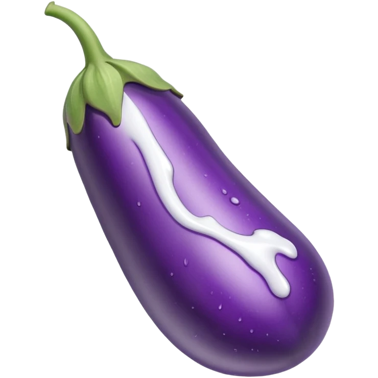 white glue dripping with an eggplant emoji