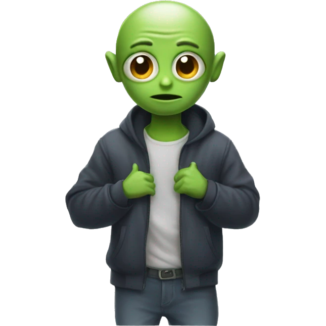 Make an alien shrug emoji