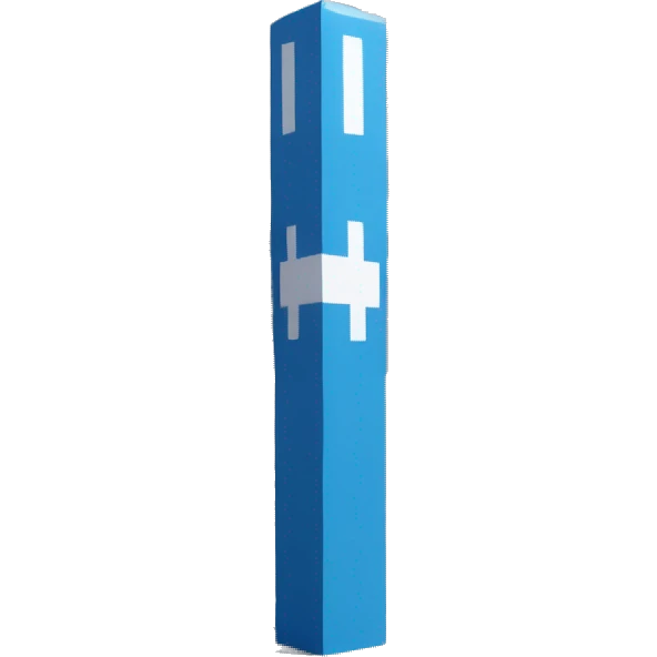 Blue cuboid pole with th lable peace pole in white emoji