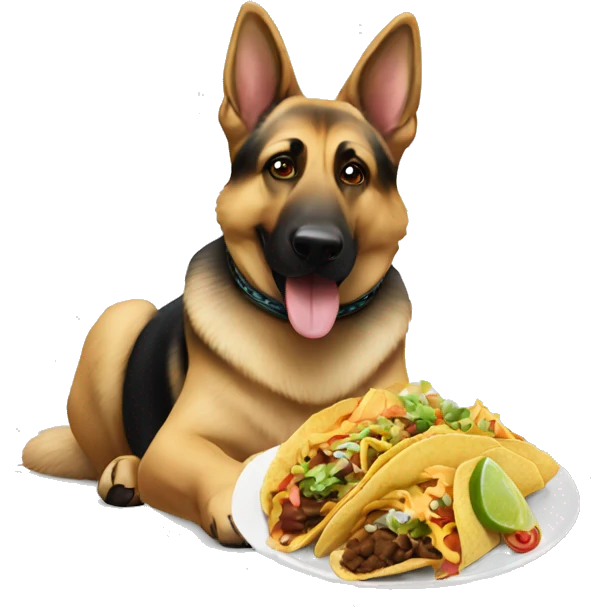 German shepherd eating tacos  emoji