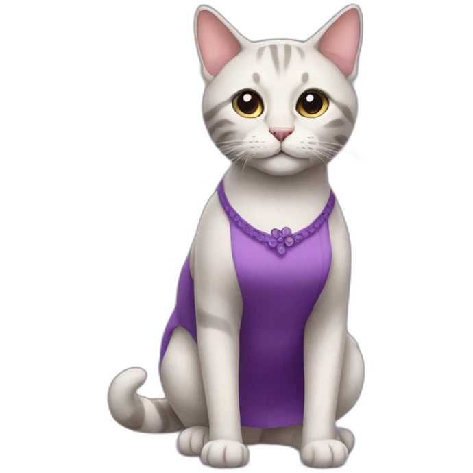 cat in violet dress emoji