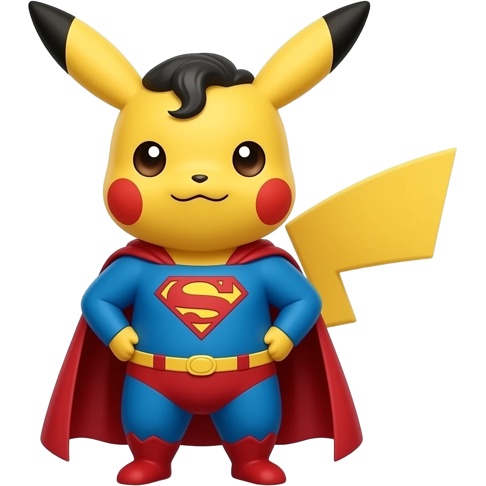 ASME a Pikachu con traje de superman emoji