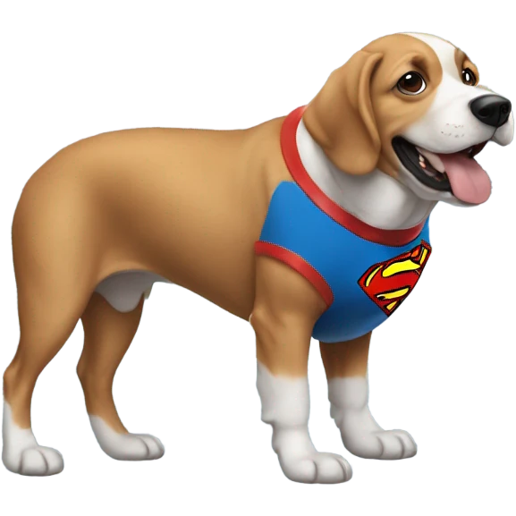 Dog with superman suit emoji