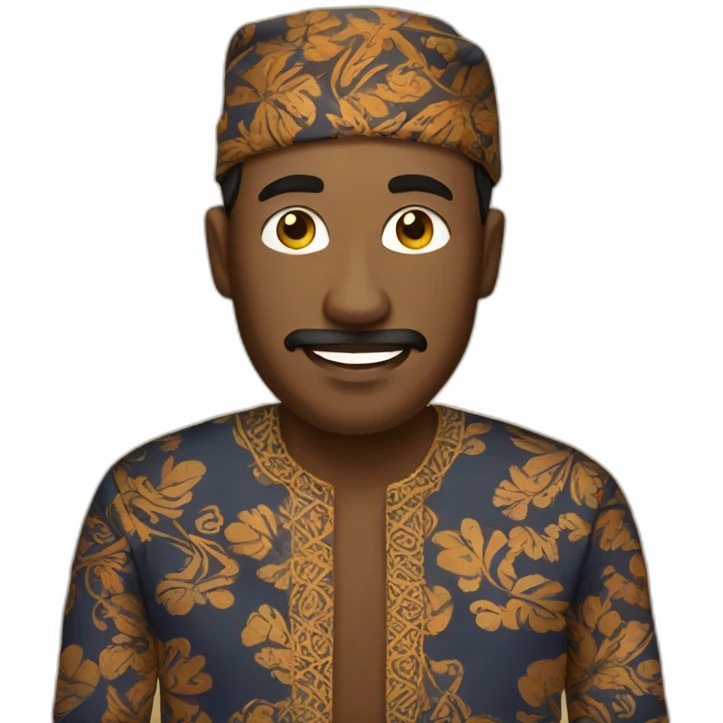 Men wearing batik emoji
