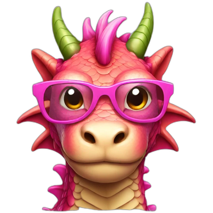 Dragon with pink glasses emoji