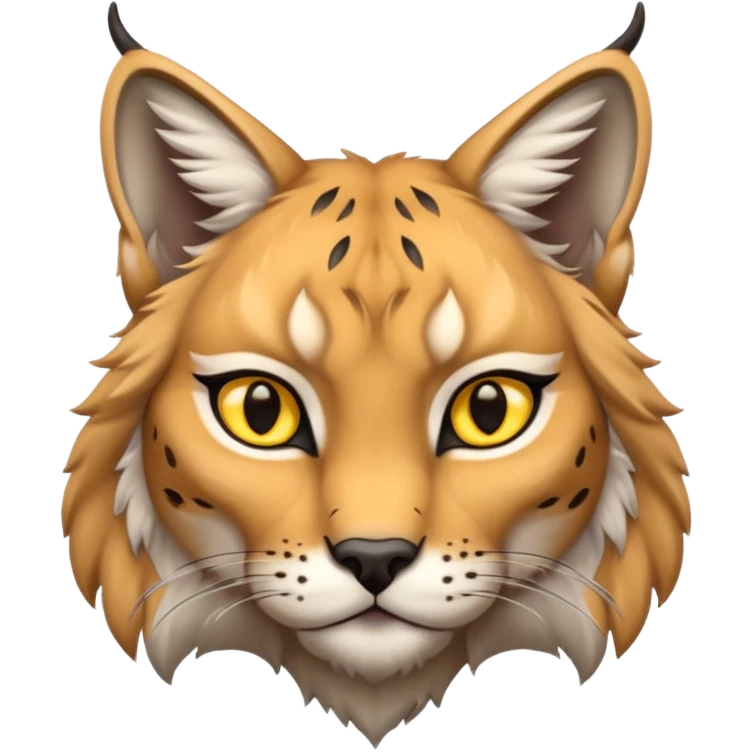 A high-resolution photo-realistic digital illustration of a majestic young lynx, chest upward  emoji