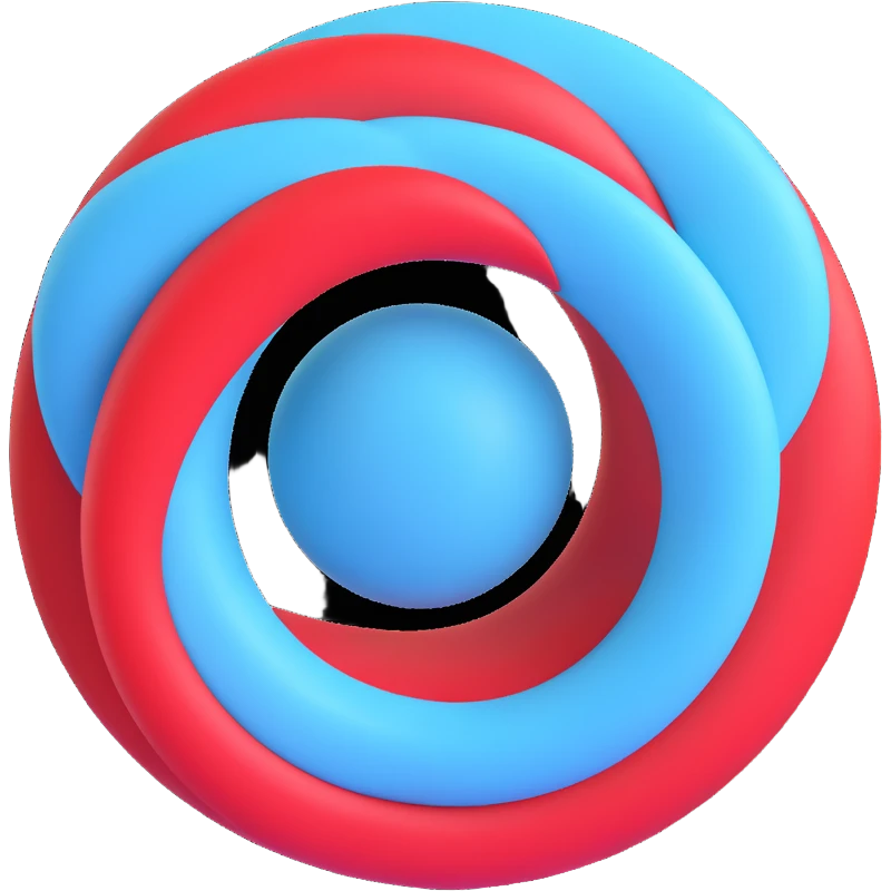 circle showing jealousy, blending baby blue and red colors, Microsoft 3D Fluent style emoji