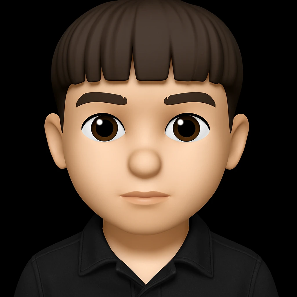 Change the boy's outfit to a black denim jacket. Keep the boy's face and slim body shape exactly the same as the original image, without making him look fat. Maintain all other features as in the original image. emoji