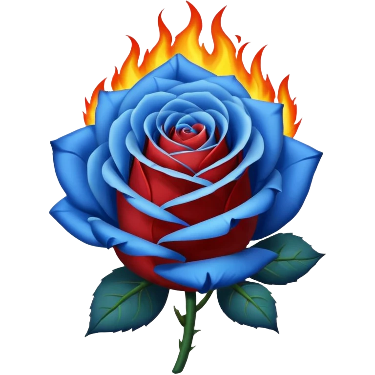 Burning blue rose emoji