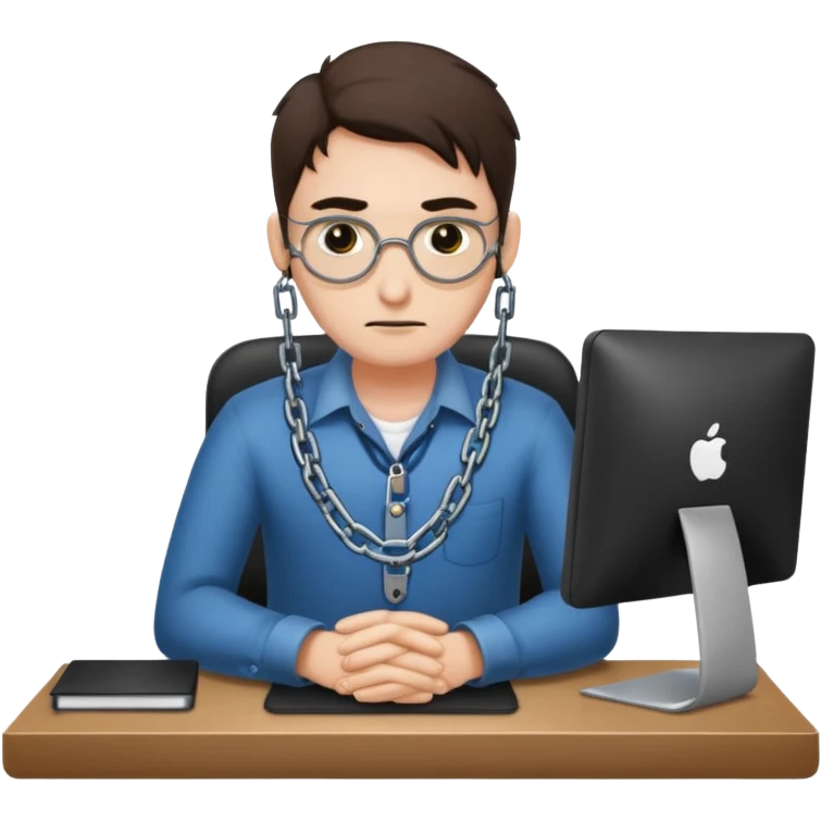 Developer chained to desk emoji