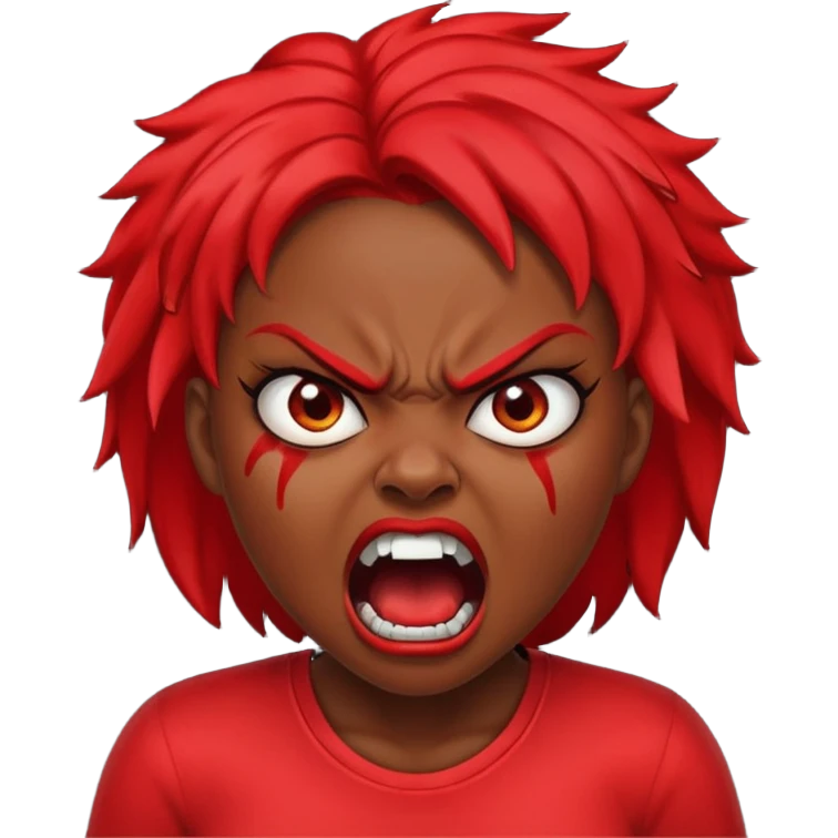 redtsion angry black girl ragebait red face emoji