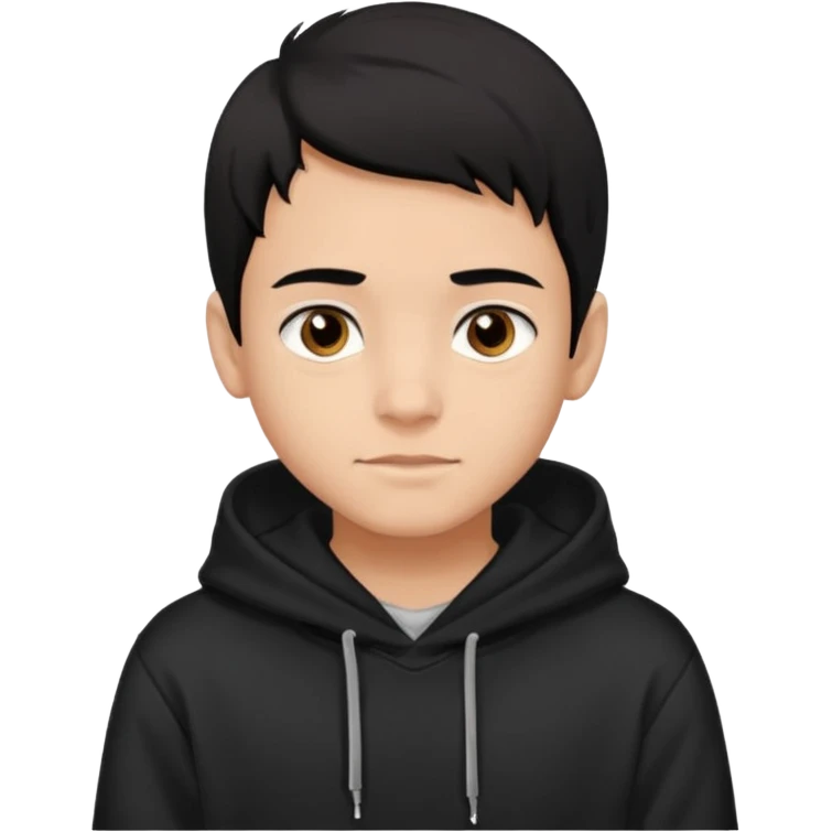 Chłopak ciemno brązowe oczy czarne włosy bluza czarna i taki bardziej żeby wyglądał na 18 latka i trochę usmiechniety emoji