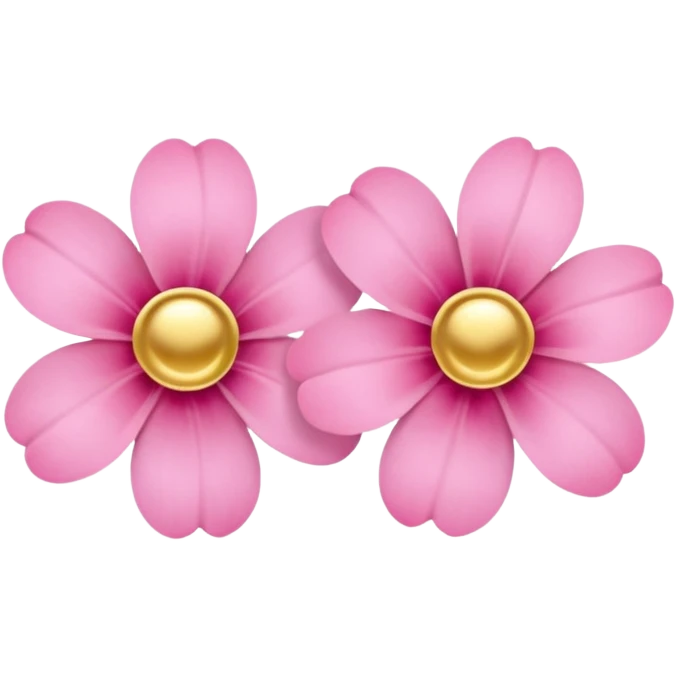 a pink flower wearing earrings emoji