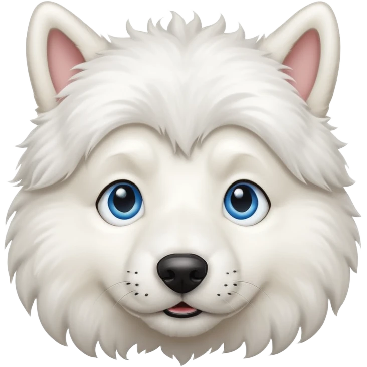 big blue eyed white dog emoji