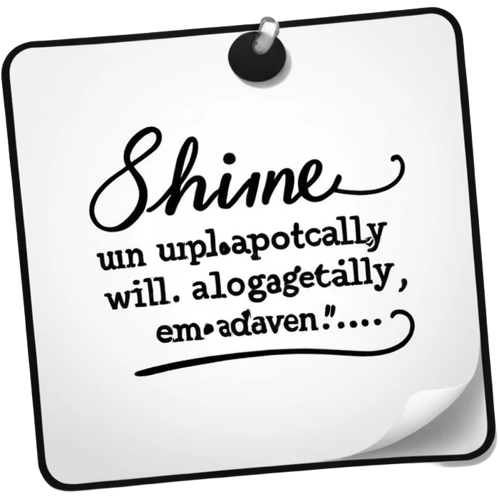 handwritten note "shine unapologetically" elegant style emoji