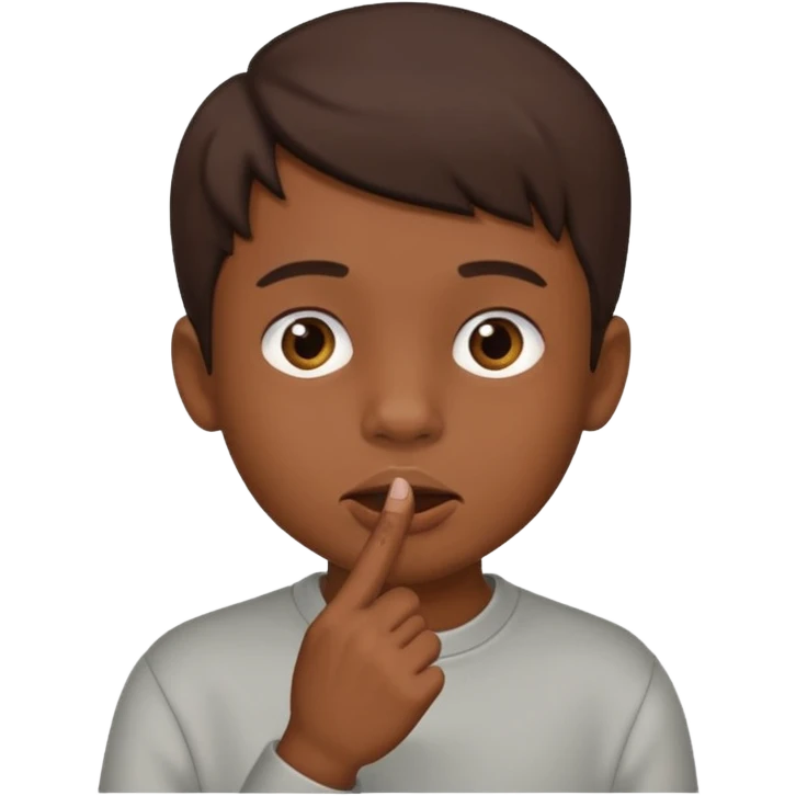 Niño con un dedo en la boca  emoji