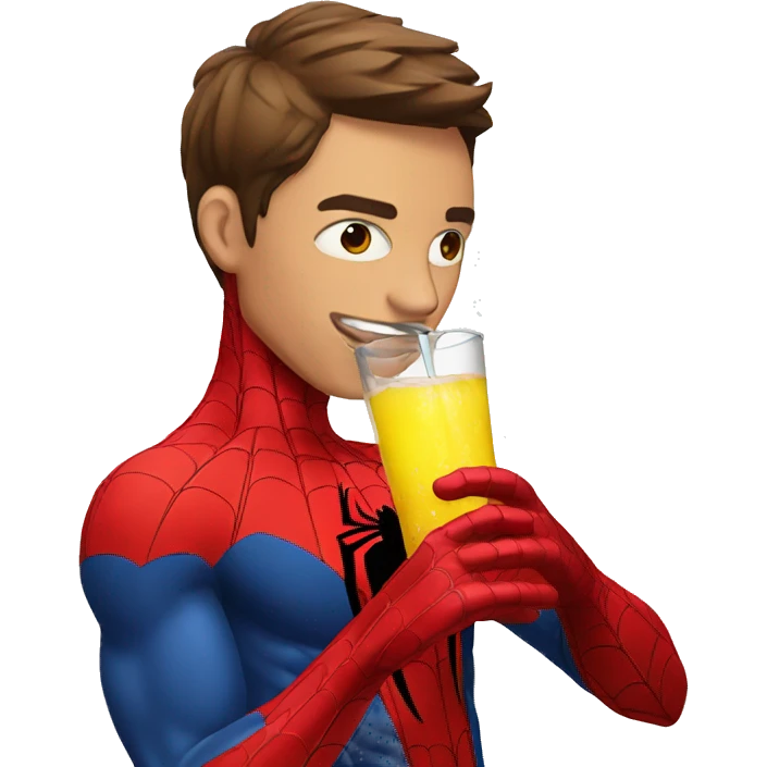 spiderman drinking emoji