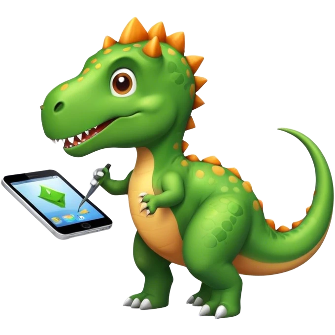 A dinosaur working on a design. emoji