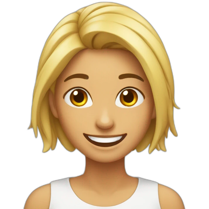 mujer-pelo crespo- sonriendo emoji
