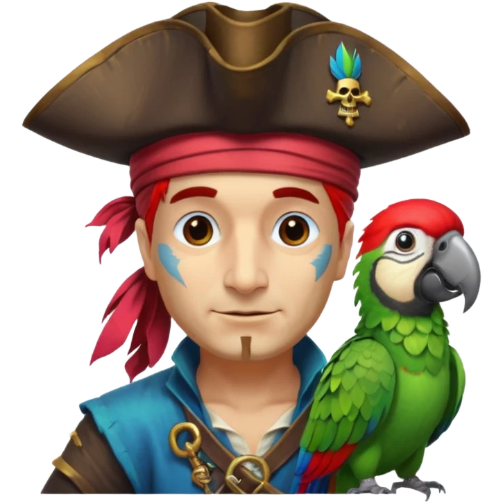 Pirates and parrot emoji