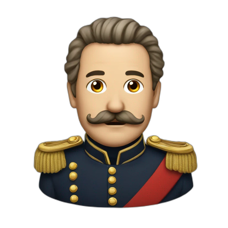 Général avec une moustache carré emoji