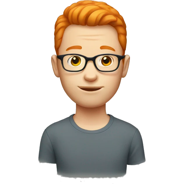 ginger boy with glasses and bald emoji