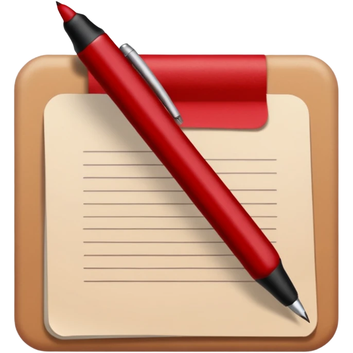 the hand writes with a dark red pen emoji