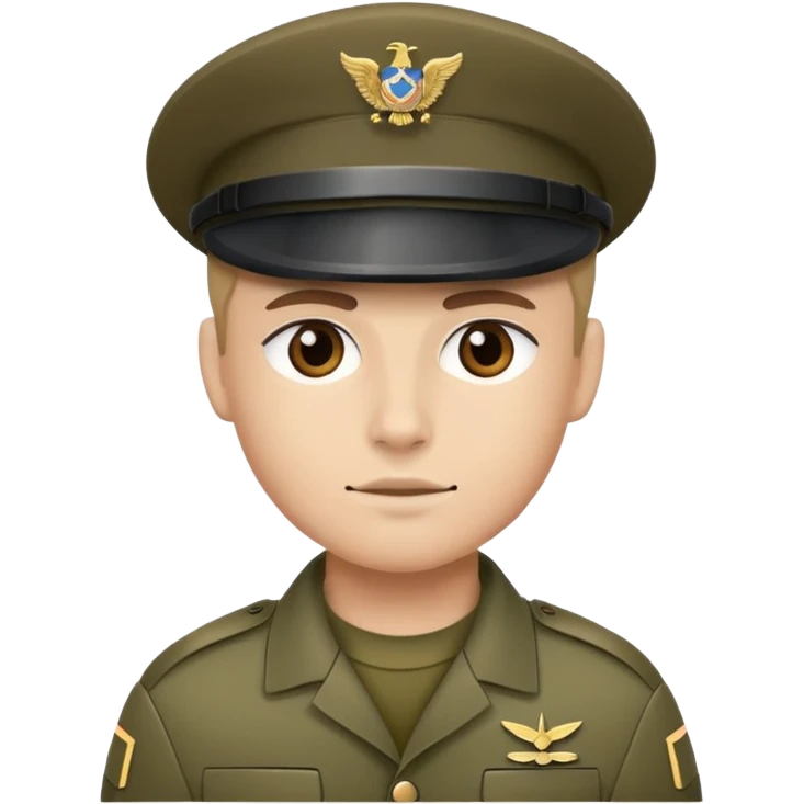 soldier wearing a military cap, showing the front face and cap emoji