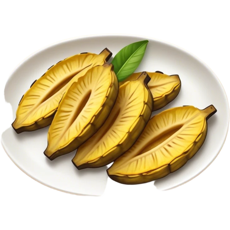 Cinematic Realistic Patacones Dish Emoji, depicted as twice-fried plantain slices with a crispy exterior rendered with detailed textures and dynamic, inviting lighting. emoji