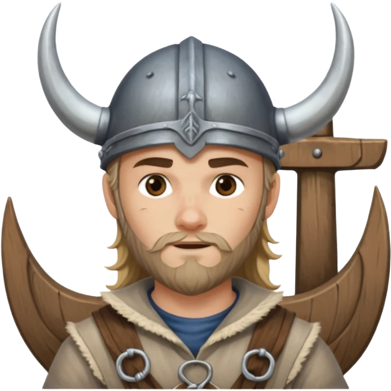 Young viking sailor on ship deck emoji