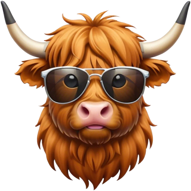 Highland cow in sunglasses  emoji