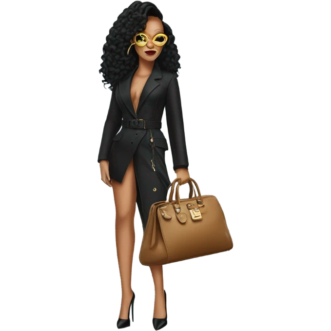 Rihanna with bag emoji
