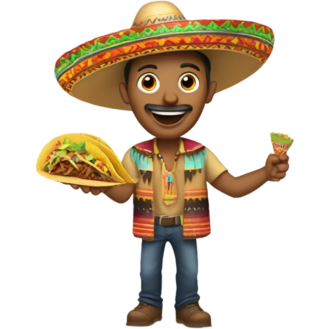 Man in sombrero eating taco emoji