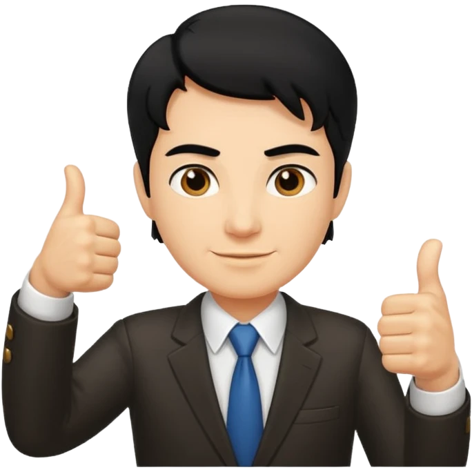 Boss with thumbs up black hair emoji