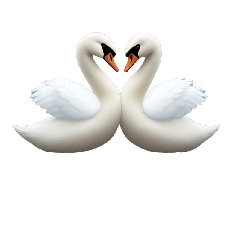 2 swans kissing emoji