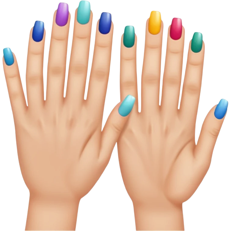 hands with nails done emoji