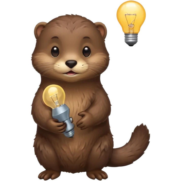 otter holding one lightbulb emoji