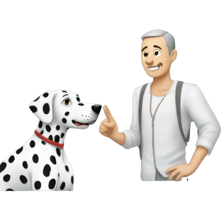 Dalmatian with man emoji