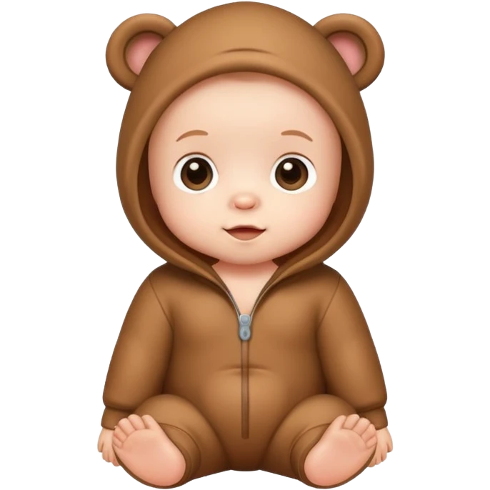 Cute baby with a bear jumpsuit  emoji