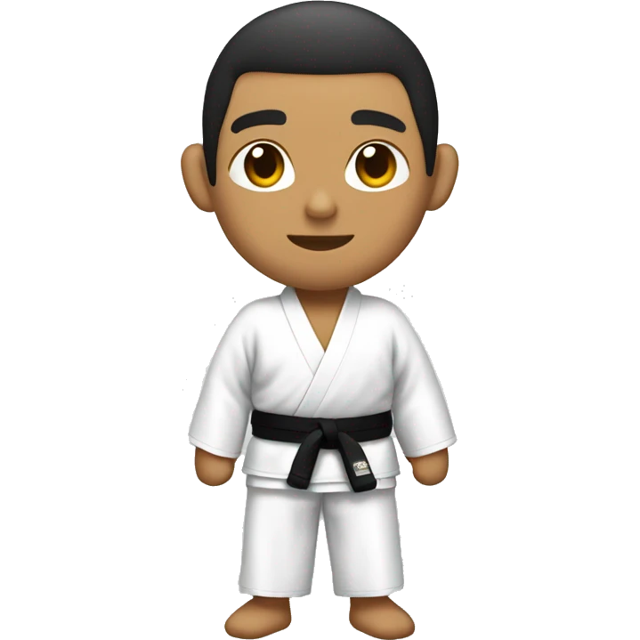 Latino man wit jujitsu kimono and a white belt emoji