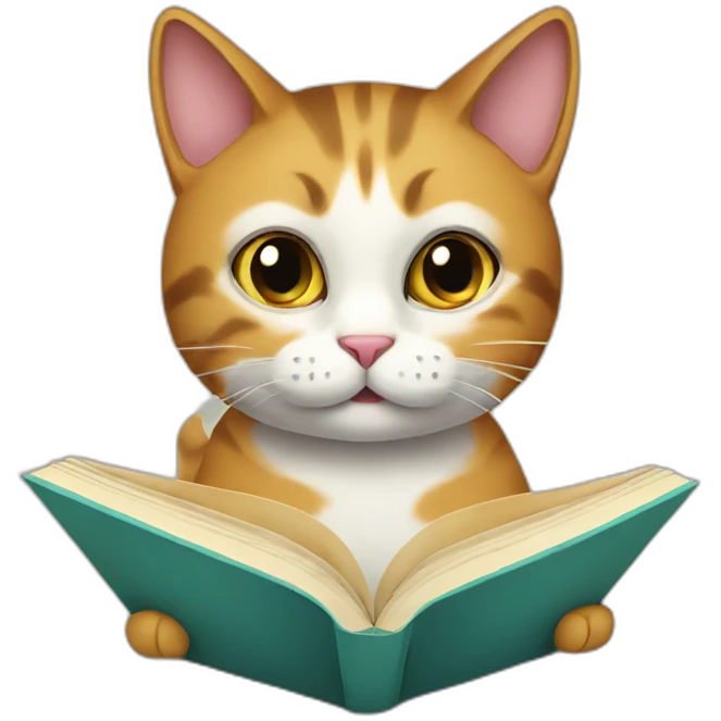 cat read a book emoji