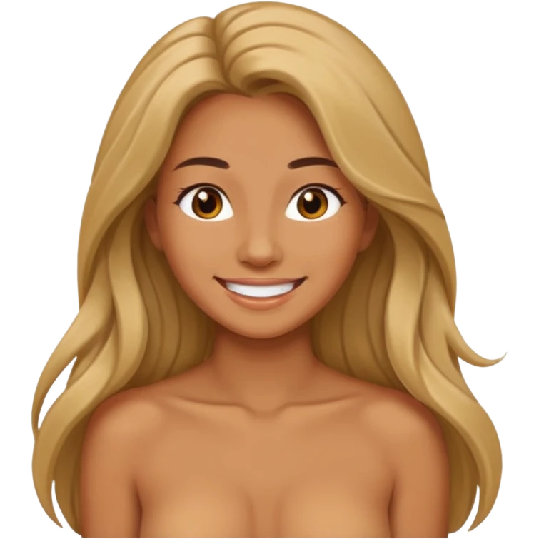 Woman topless and everything’s showing emoji