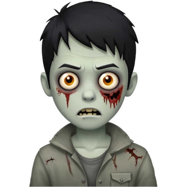 boy zombie with black hair emoji