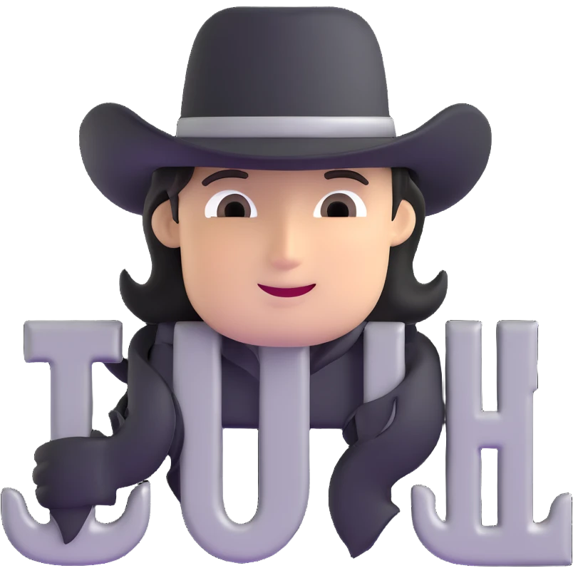 BLK letters in western cowboy font with silver outline emoji