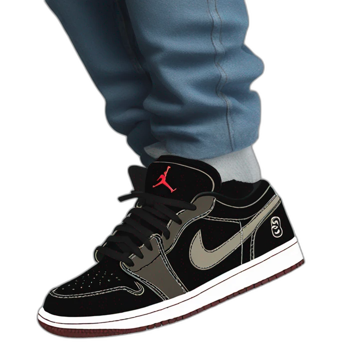 Jordan 1 low Travis Scott black Phantom emoji