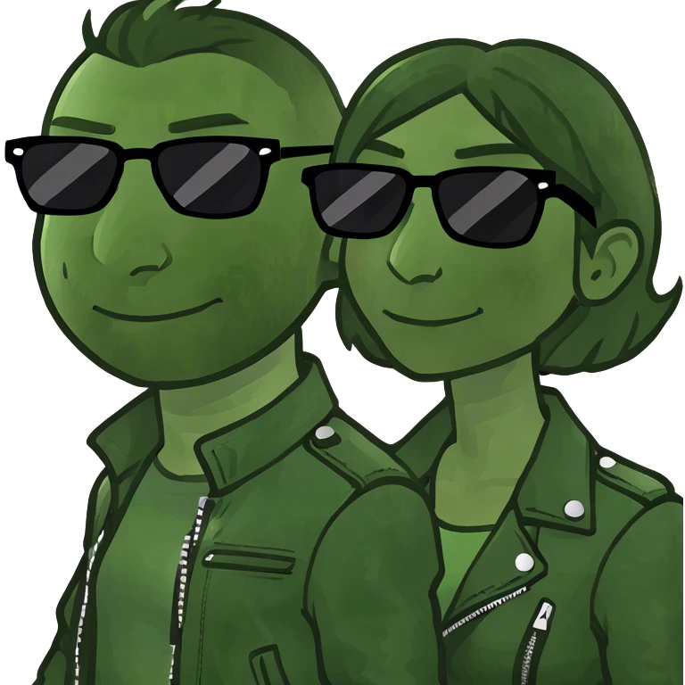 playful couple in leather emoji