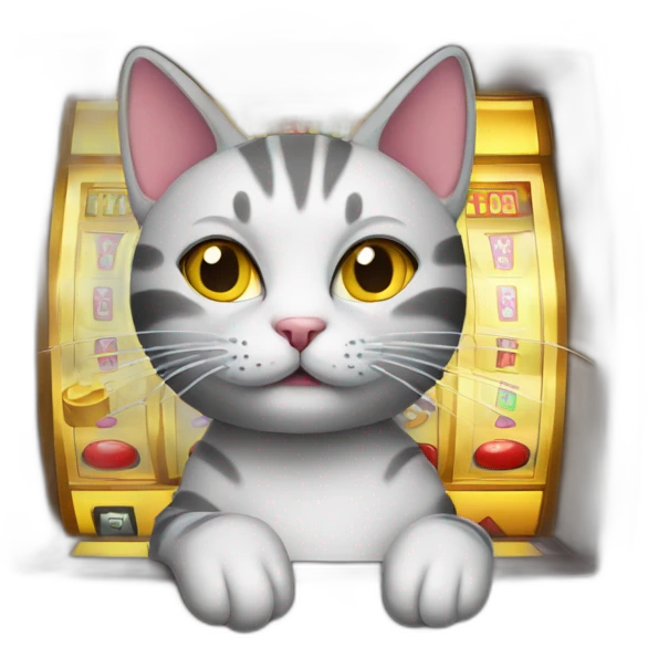cartoon cat with slot machines emoji