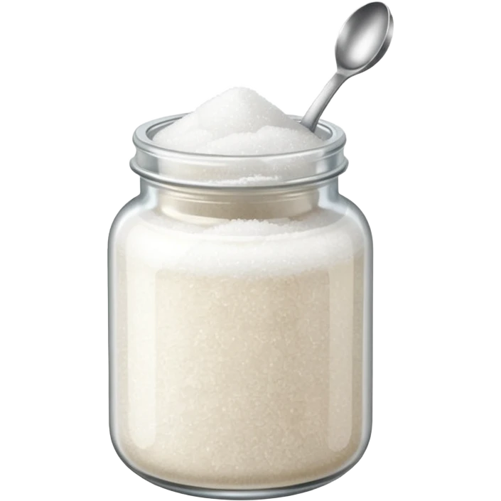Jar of white sugar with spoon emoji