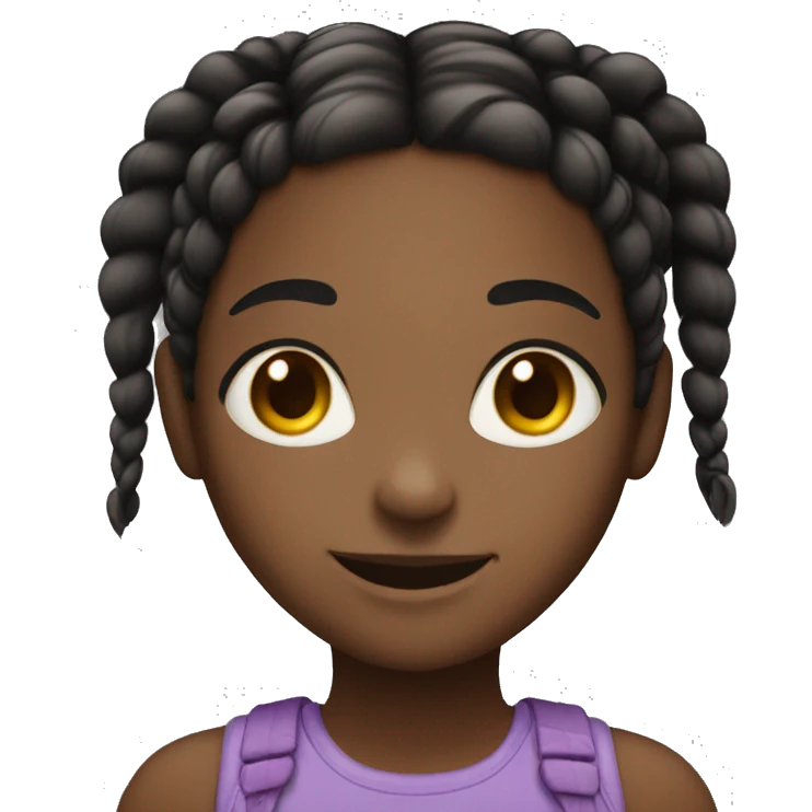 girl black with braids hair smiling face  emoji